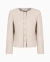 Emporio Armani Lurex Tweed Jacket In Nude