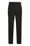 Emporio Armani Wool Blend Tailored Trousers In Black