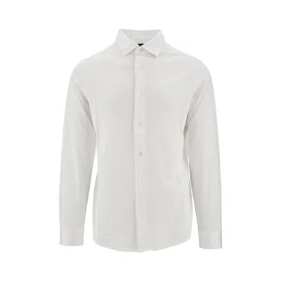 Emporio Armani Lyocell And Cotton Jersey Shirt In White