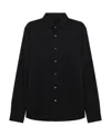 Emporio Armani Navy Blue Logo Patch Shirt In Black