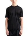 Emporio Armani Lyocell Blend Embroidered Motif Tee In Black