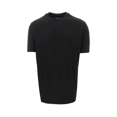 Emporio Armani Lyocell Blend Jersey T-shirt In Black