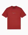 Emporio Armani Lyocell Blend Jersey T-shirt With 3d-effect Logo In Red