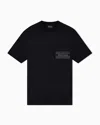 Emporio Armani Lyocell Blend Jersey T-shirt With Pocket And 3d-effect Logo In Black