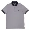 Emporio Armani Lyocell-blend Striped Polo Shirt In Gray