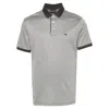 Emporio Armani Lyocell-blend Striped Polo Shirt In White