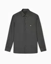 Emporio Armani Lyocell Shirt With A Patterned Print In Black