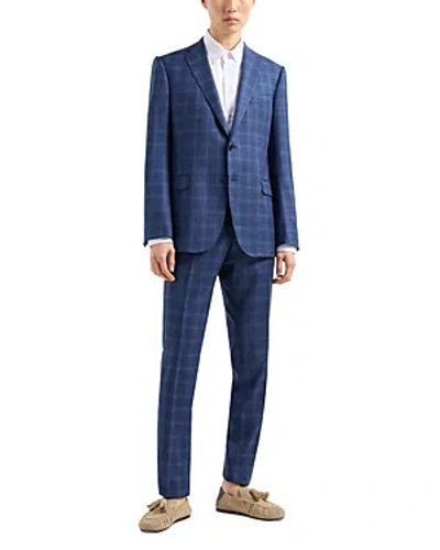 Emporio Armani M-line Check Slim Fit Suit In Navy Blue