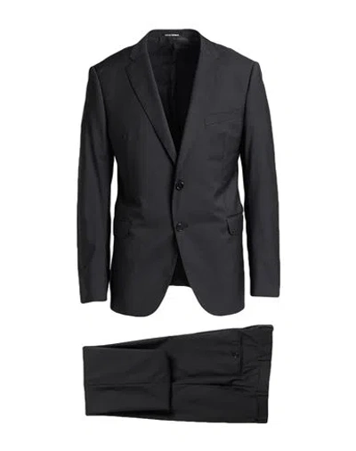 Emporio Armani M Line Man Suit Black Size 42 Virgin Wool In Black