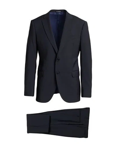 Emporio Armani M Line Man Suit Midnight Blue Size 46 Virgin Wool