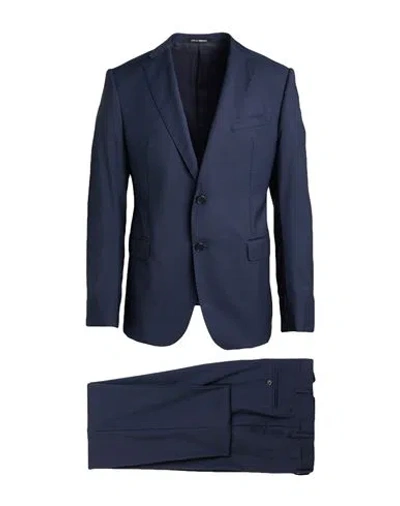 Emporio Armani M Line Man Suit Navy Size 40 Virgin Wool In Blue