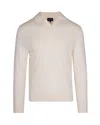 Emporio Armani Polo-neck Wool Sweater In Neutral