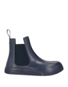 Emporio Armani Man Ankle Boots Midnight Blue Size 8.5 Rubber, Elastic Fibres In Blue