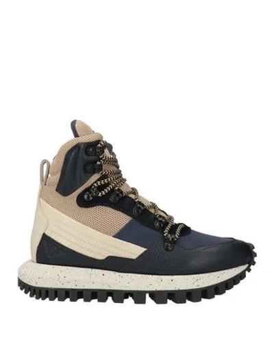 Emporio Armani Man Ankle Boots Navy Size 9 Cow Leather, Textile Fibers