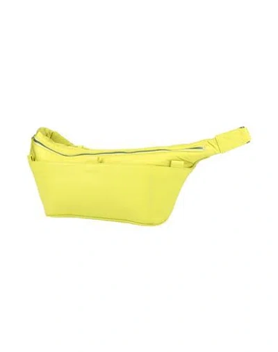 Emporio Armani Man Belt Bag Lime Green Size - Cow Leather, Polyamide