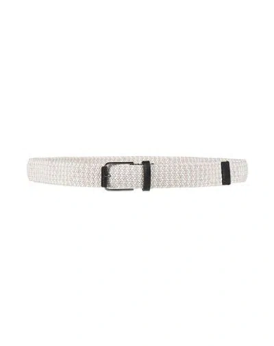 Emporio Armani Man Belt Beige Size 43 Viscose, Elastane, Cow Leather In Beige