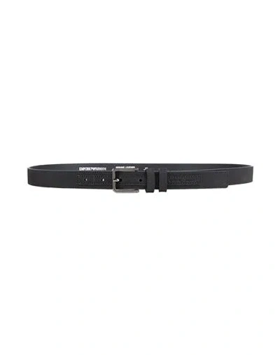 Emporio Armani Man Belt Black Size 39.5 Leather