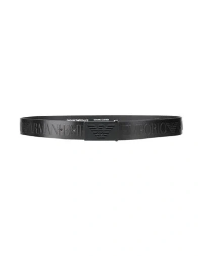 Emporio Armani Man Belt Black Size 36 Leather