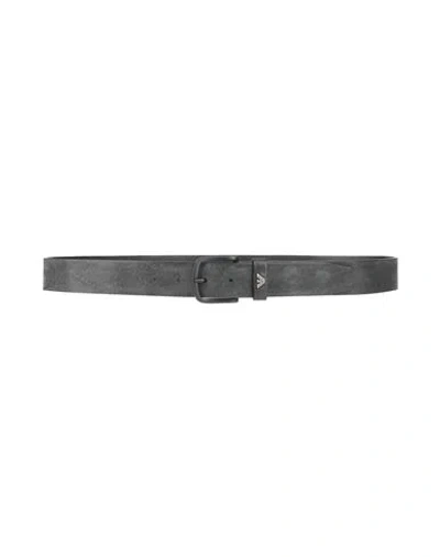 Emporio Armani Man Belt Black Size 39.5 Cow Leather