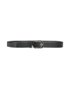 Emporio Armani Man Belt Black Size Onesize Cow Leather, Polyurethane In Black