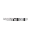 Emporio Armani Man Belt Grey Size 42 Viscose, Elastane, Cow Leather