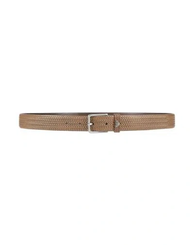 Emporio Armani Man Belt Khaki Size 36 Cow Leather In Brown