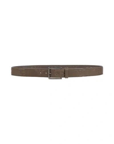 Emporio Armani Man Belt Khaki Size 39.5 Leather In Brown