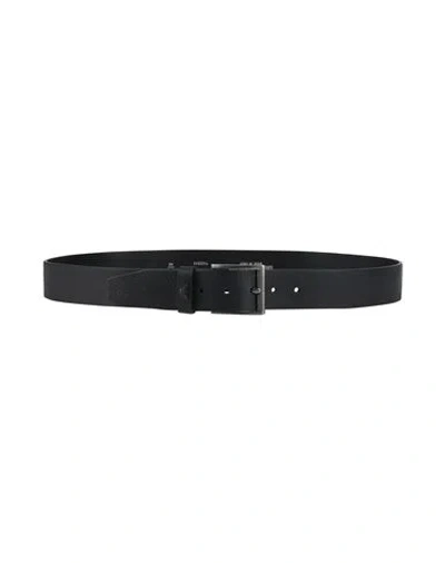 Emporio Armani Man Belt Midnight Blue Size 36 Cow Leather