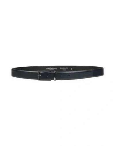 Emporio Armani Man Belt Midnight Blue Size 39.5 Leather