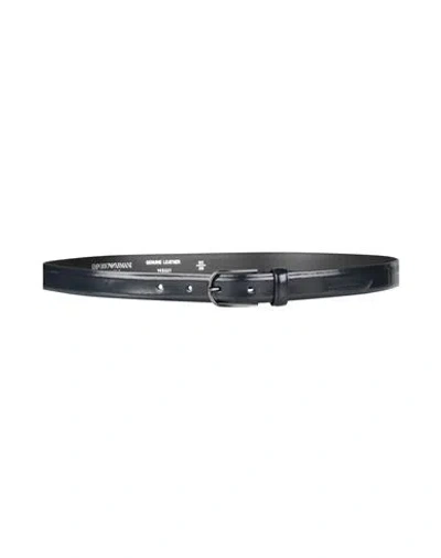 Emporio Armani Man Belt Midnight Blue Size 39.5 Leather