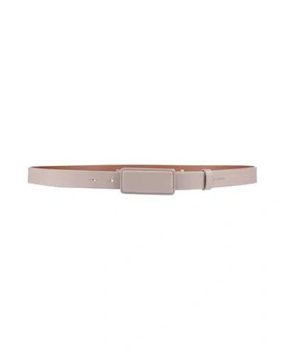Emporio Armani Man Belt Taupe Size 39.5 Cow Leather In Neutral