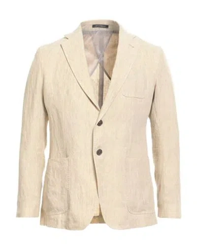 Emporio Armani Man Blazer Beige Size 44 Linen