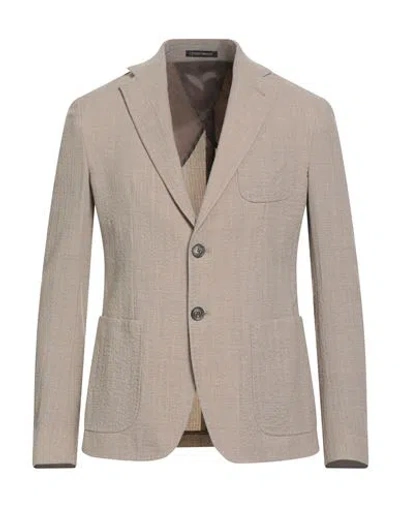 Emporio Armani Man Blazer Beige Size 46 Virgin Wool, Elastane In Neutral