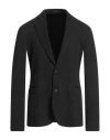 Emporio Armani Man Blazer Charcoal Size 44 Acrylic, Virgin Wool, Viscose, Polyamide, Elastane In Black