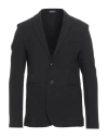 Emporio Armani Man Blazer Black Size 42 Virgin Wool, Polyamide, Elastane In Black