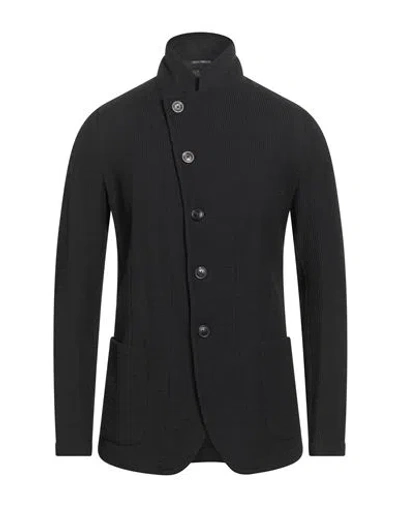 Emporio Armani Man Blazer Black Size 44 Virgin Wool, Polyamide, Elastane In Gray