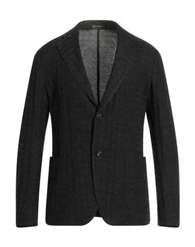 Emporio Armani Man Blazer Black Size 44 Wool, Cotton