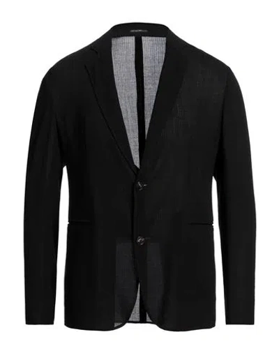 Emporio Armani Man Blazer Black Size 46 Virgin Wool