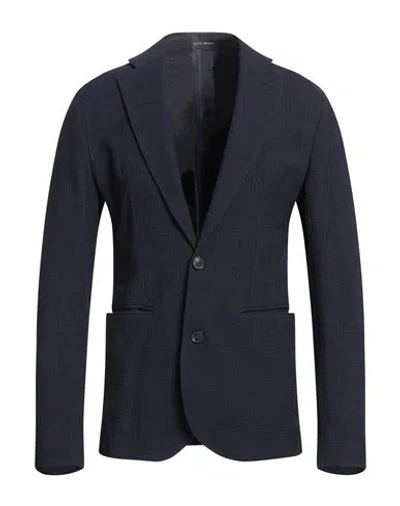Emporio Armani Man Blazer Blue Size 36 Viscose, Polyamide, Cotton, Elastane