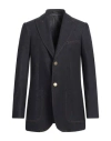 Emporio Armani Man Blazer Blue Size 38 Cotton, Elastane In Blue