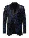 Emporio Armani Man Blazer Bright Blue Size 40 Viscose, Polyester, Silk In Blue