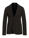 Emporio Armani Man Blazer Brown Size 42 Viscose, Wool, Acrylic, Polyamide, Elastane In Black