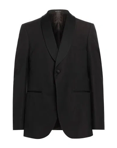 Emporio Armani Man Blazer Burgundy Size 46 Virgin Wool, Elastane In Red