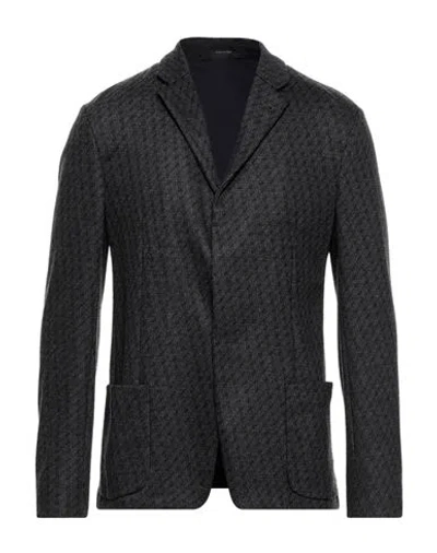 Emporio Armani Man Suit Jacket Steel Grey Size 38 Virgin Wool