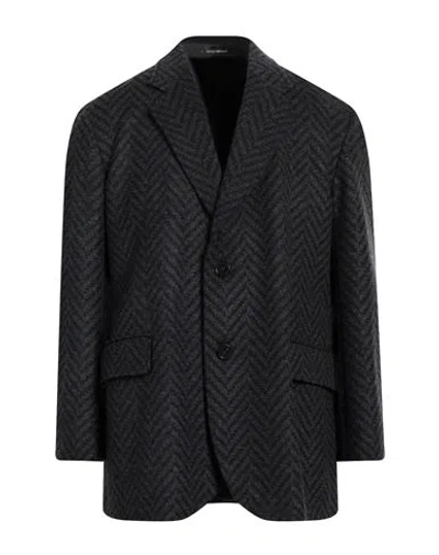 Emporio Armani Man Blazer Dark Brown Size 42 Virgin Wool, Polyamide, Cashmere