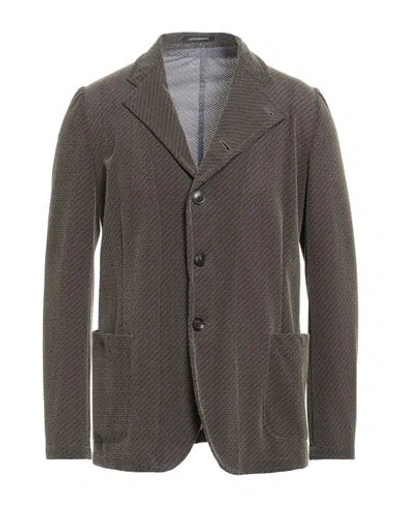 Emporio Armani Man Blazer Dark Green Size 48 Polyester, Elastane, Polyamide In Gray