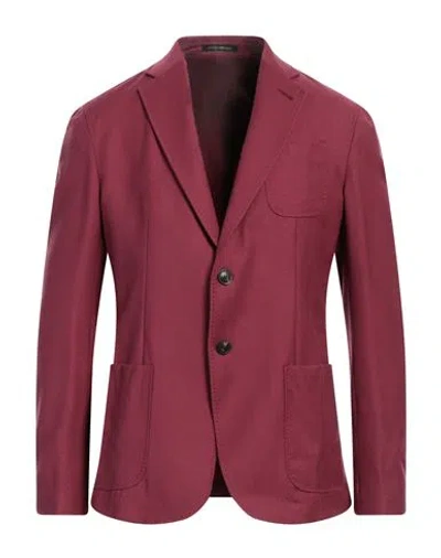 Emporio Armani Man Blazer Garnet Size 42 Virgin Wool In Red