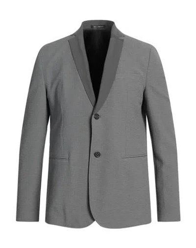 Emporio Armani Man Blazer Grey Size 36 Polyamide, Cotton, Elastane