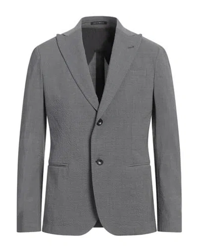 Emporio Armani Man Blazer Grey Size 42 Virgin Wool, Elastane