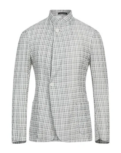 Emporio Armani Man Blazer Light Grey Size 38 Wool, Polyester, Silk